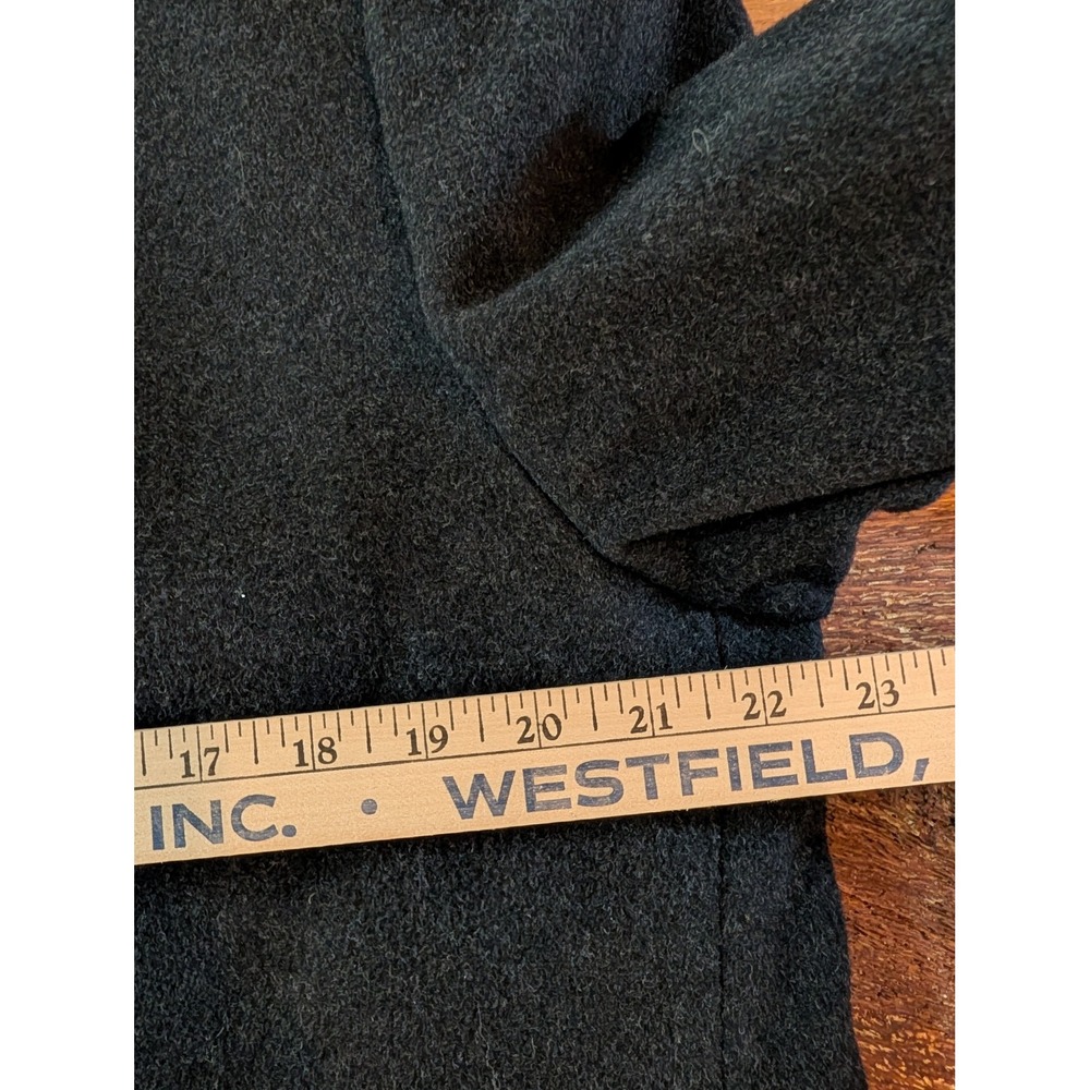 Vintage London Fog Mens 42R Overcoat Charcoal Grey Single Breasted Topcoat Long - Picture 7 of 9